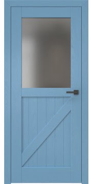 Межкомнатная дверь, RL002 (шпон ясень RAL 5024, стекло сатинат)