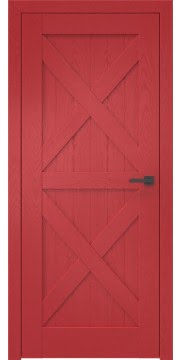 Межкомнатная дверь Лофт, RL003 (эмаль красная (RAL 3001) по шпону ясеня)