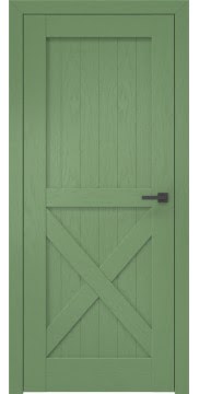 Межкомнатная дверь в стиле кантри, RL003 (эмаль по шпону RAL 6011)
