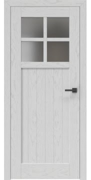 Межкомнатная дверь, RL004 (шпон ясень серый, остекленная)