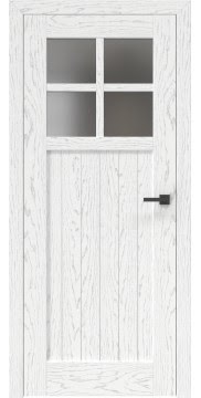 Межкомнатная дверь дизайнерская, RL004 (шпон ясень белый с патиной, остекленная)