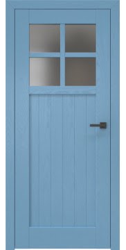 Межкомнатная дверь, RL004 (шпон ясень RAL 5024, стекло сатинат)