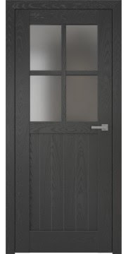 Межкомнатная дверь Лофт, RL005 (шпон ясень черный, остекленная)