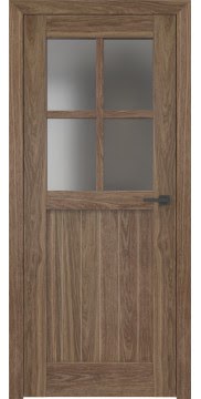 Межкомнатная дверь в стиле Лофт винтаж, RL005 (американский орех, стекло сатинато)