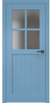 Межкомнатная дверь, RL005 (шпон ясень RAL 5024, стекло сатинат)