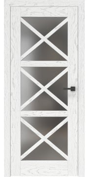 Дверь межкомнатная, RL006 (шпон ясень белый с патиной, остекленная)