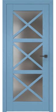 Межкомнатная дверь, RL006 (шпон ясень RAL 5024, стекло сатинат)