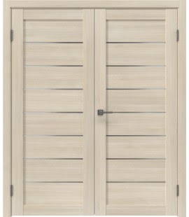 Межкомнатная распашная двупольная дверь RM003 (экошпон капучино, сатинат)