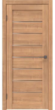 Межкомнатная дверь, техно, RM003 (экошпон миндаль, матовое стекло)