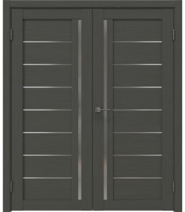 Распашная двустворчатая дверь RM004 (экошпон «грей», сатинат) — 15151