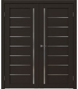 Межкомнатная двустворчатая дверь RM004 (экошпон венге, сатинат)