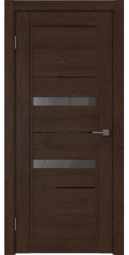 Межкомнатная дверь RM010 (экошпон «дуб шоколад» / стекло графит) — 0118