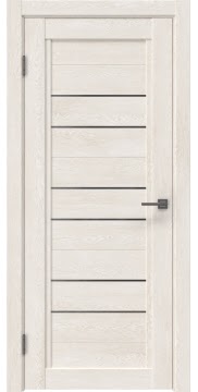 Межкомнатная дверь, RM014 (экошпон белый дуб, стекло графит)
