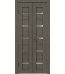 Распашная двустворчатая дверь RM020 (экошпон «грей», матовое стекло, 40 см) — 15041