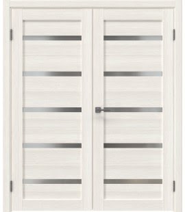 Межкомнатная двустворчатая дверь, RM020 (bianco veralinga, остекленная)