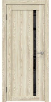 Межкомнатная дверь, RM022 (экошпон клен экрю, лакобель черный)
