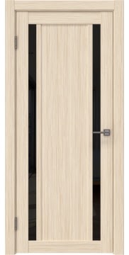 Межкомнатная дверь, техно, RM031 (экошпон беленый дуб FL, лакобель черный)