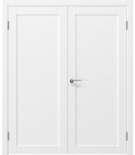Двустворчатая дверь RM048 (экошпон белый, глухая)
