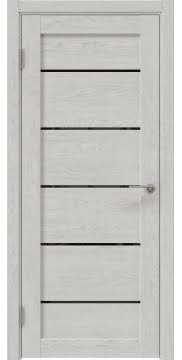 Межкомнатная дверь RM050 (экошпон серый дуб, лакобель черный) — 7081