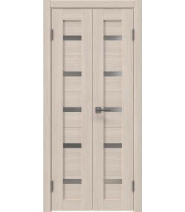 Распашная двустворчатая дверь RM020 (экошпон «капучино», матовое стекло, 40 см) — 15018