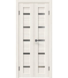 Распашная двустворчатая дверь RM020 (экошпон «бьянко», матовое стекло, 40 см) — 15016