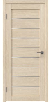 Узкая межкомнатная дверь RM056 (лиственница кремовая, стекло сатинат)