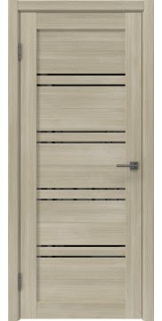 Дверь со вставками, RM057 (дуб дымчатый, лакобель черный)