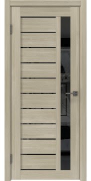 Межкомнатная дверь, RM058 (дуб дымчатый, лакобель черный)