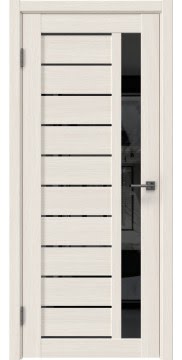 Межкомнатная дверь, RM058 (лиственница беленая, с черным стеклом)
