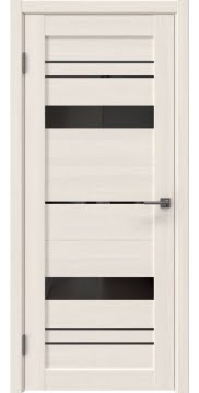 Дверь со вставками, RM062 (экошпон лиственница беленая, с черным стеклом)
