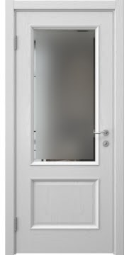 Межкомнатная дверь SK002 (шпон ясень светло-серый, стекло с фацетом) — 5912