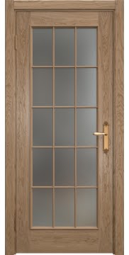 Межкомнатная дверь SK005 (шпон дуб светлый / матовое стекло) — 5712