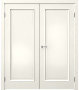 Распашная двустворчатая дверь SK005 (эмаль слоновая кость, глухая) — 15230