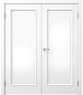 Двустворчатая дверь SK005 (эмаль белая, глухая)