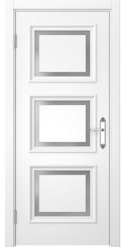 Межкомнатная дверь SK010 (белая эмаль / матовое стекло)