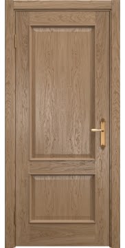 Классическая шпонированная дверь, SK011 ( дуб светлый)