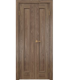 Распашная двустворчатая дверь SK013 (шпон американский орех, глухая, 40 см) — 15048