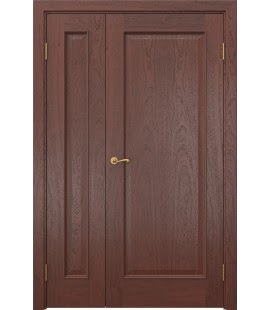 Полуторная дверь SK013 (шпон красное дерево, глухая)
