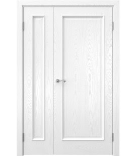 Полуторная дверь SK013 (шпон ясень белый, глухая)
