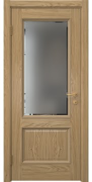 Межкомнатная дверь SK014 (натуральный шпон дуба, стекло с фацетом) — 5916
