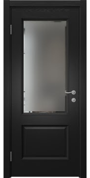 Межкомнатная дверь SK014 (шпон ясень черный, стекло с фацетом) — 5937