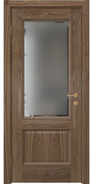 Межкомнатная дверь SK014 (шпон американский орех, стекло с фацетом) — 5928