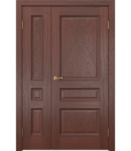 Полуторная дверь SK015 (шпон красное дерево, глухая)