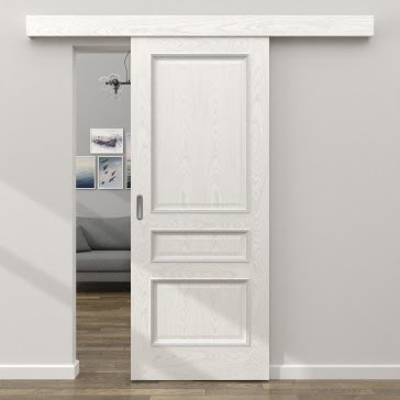 Межкомнатная дверь SK015 (шпон ясень белая, глухая)