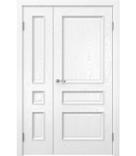 Полуторная дверь SK015 (шпон ясень белый, глухая)