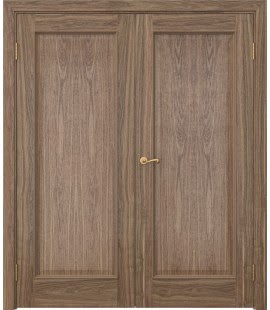 Распашная двустворчатая дверь SK005 (шпон американский орех, глухая) — 15066