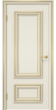Дверь межкомнатная, SK018 (эмаль кремовая патина золото, глухая)