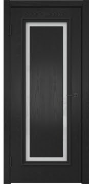 Дверь филенчатая, SK021 (шпон ясень черный, триплекс белый)