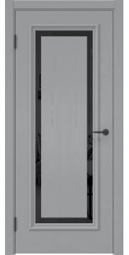 Дверь межкомнатная, SK021 (шпон ясень серый, триплекс черный)