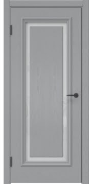 Межкомнатная дверь, SK021 (шпон ясень серый, триплекс белый)